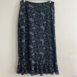 Christopher & Banks Italian‎ Holiday Midi Skirt Ruffle 8 Rome European Vacation